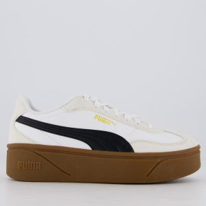 Tênis Puma Club II Era Plataforma Feminino Branco e Cinza
