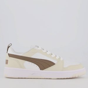 Tênis Puma Rebound V6 Low Branco e Bege