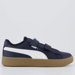 Tênis Puma Rickie Classic Juvenil Marinho e Branco