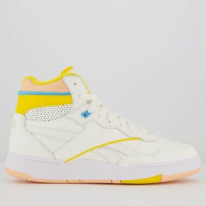 Tênis Reebok BB 4000 II Mid Branco e Amarelo