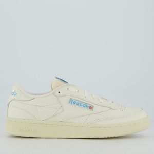 Tênis Reebok Club C 85 Vintage Off White e Azul