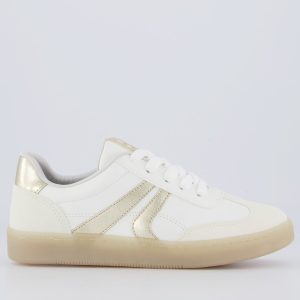 Tênis Via Marte V213 Feminino Branco e Dourado