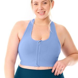 Top Plus Size com Zíper e Bojo Removível Azul