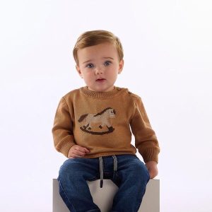 Tricot Bebê com Estampa Cavalinho Bege