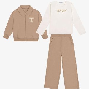 Trijunto Jaqueta Blusa Calça Moletom Marrom