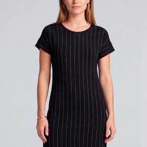 Vestido Básico com Gola Redonda Preto
