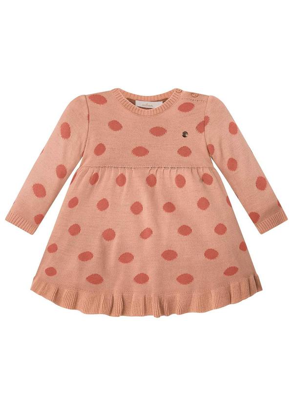 Vestido Bebê Menina Bolinhas Rosa