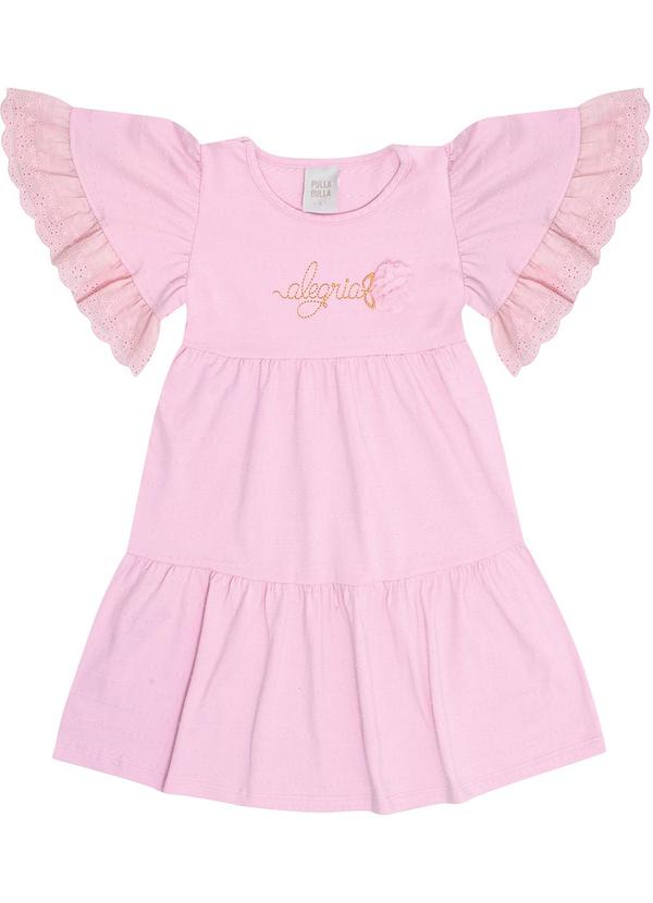 Vestido Cotton Leve Trabalhado Rosa