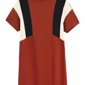 Vestido Curto Amplo em Viscolinho Terracota