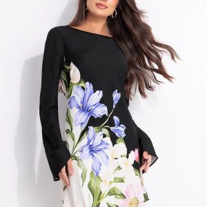 Vestido Curto Céu de Flor Preto