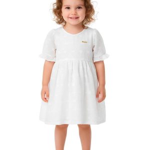 Vestido Decote V com Malga Longa Branco