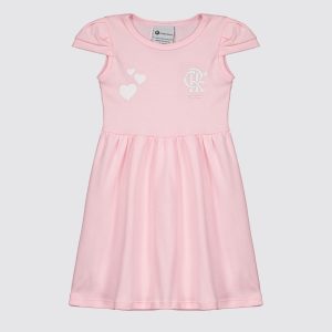 Vestido Flamengo Infantil Rosa