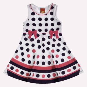 Vestido Infantil Menina Bolinhas Branco
