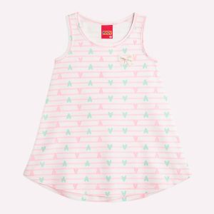 Vestido Infantil Menina Coração Rosa