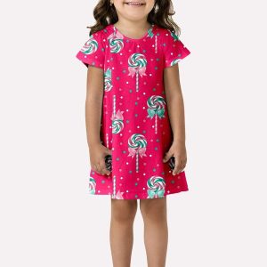 Vestido Infantil Menina Doces Rosa