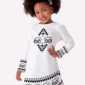 Vestido Infantil Menina Estampa Off White