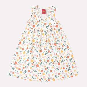 Vestido Infantil Menina Estampado Off White