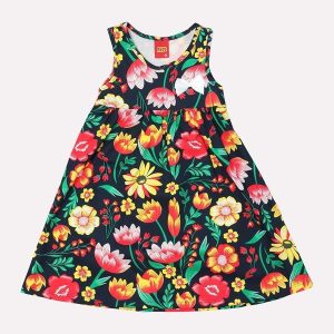 Vestido Infantil Menina Estampado Off White