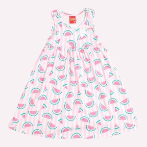 Vestido Infantil Menina Estampado Rosa