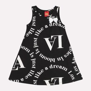 Vestido Infantil Menina Evasê com Laço Preto