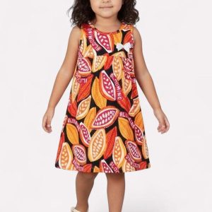 Vestido Infantil Menina Frutas Preto