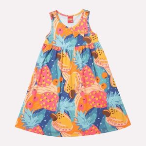 Vestido Infantil Menina Godê Amarelo