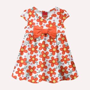 Vestido Infantil Menina Laço Branco