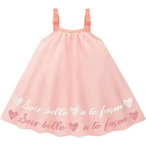 Vestido Infantil Menina Lettering Rosa
