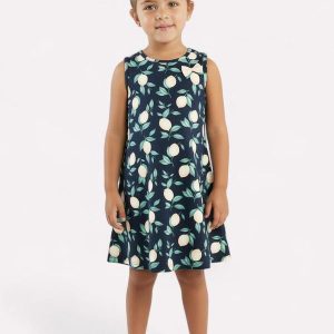 Vestido Infantil Menina Limão Azul
