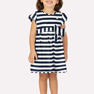 Vestido Infantil Menina Listras Milon Azul
