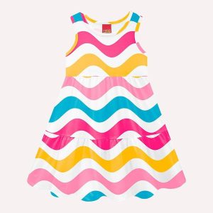 Vestido Infantil Menina Ondas Branco