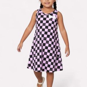Vestido Infantil Menina Xadrez Preto