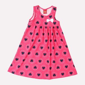 Vestido Infantil Menina com Laço Rosa
