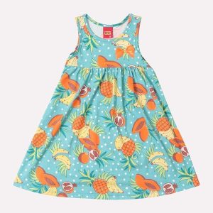 Vestido Infantil Menina em Algodão Verde