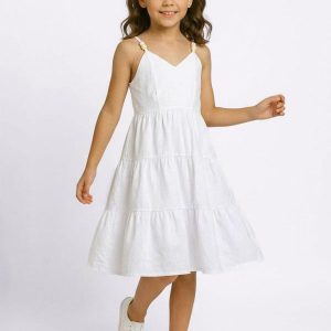 Vestido Infantil Sarja Três Marias Branco