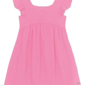 Vestido Infantil em Cotton Glitter Rosa