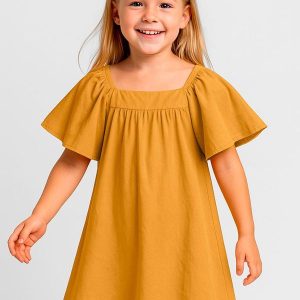Vestido Infantil em Viscose Amarelo