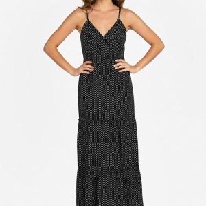 Vestido Longo Feminino Transpassado Preto