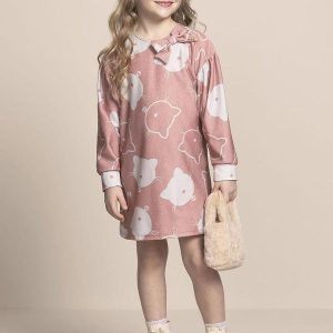 Vestido Menina Molecotton Gatinhos Rosa