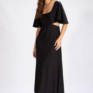Vestido Midi em ViscolinhoPreto