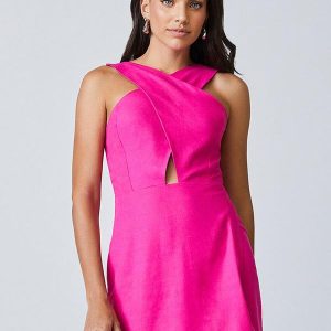 Vestido Pink de Linho Rosa