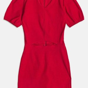 Vestido com Abertura Vermelho