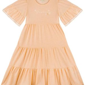 Vestido em Cotton Linho Laranja