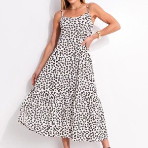 Vestido em Malha Estampada Animal Print