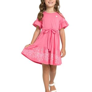 Vestido em Meia Malha Penteada Rosa