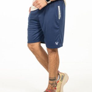 Bermuda com Bolso em Contraste Azul