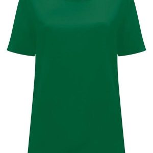 Blusa Básica de Mangas Curtas em Viscose Verde