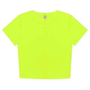 Blusa Cropped Ribana Básica Verde