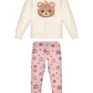 Blusa Estampada Menina com Mangas Longas Rosa