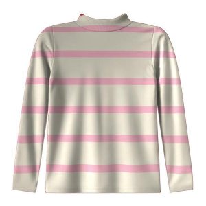 Blusa Listrada em Ribana Rosa Claro
